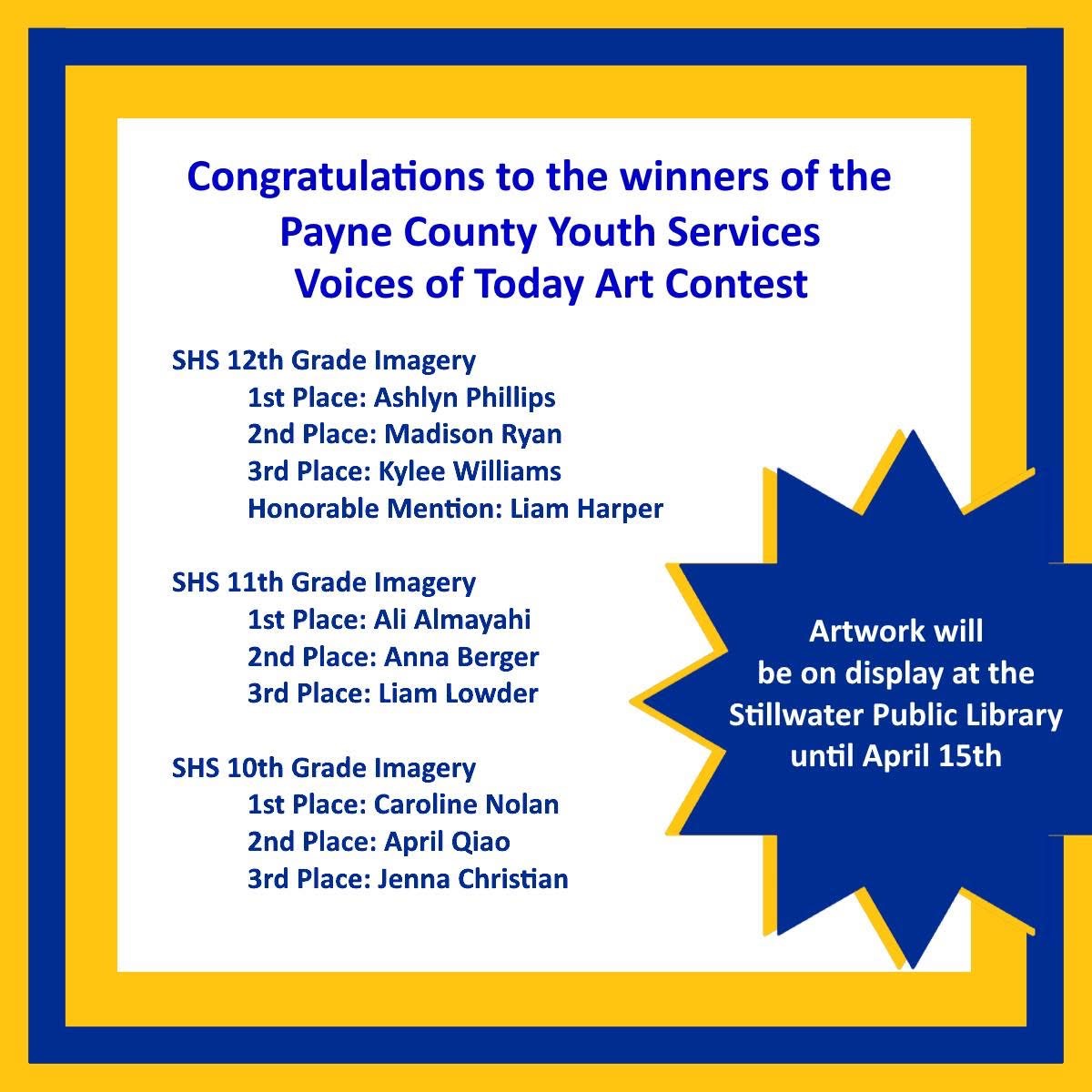 Students Win at the PCYS Art Competition