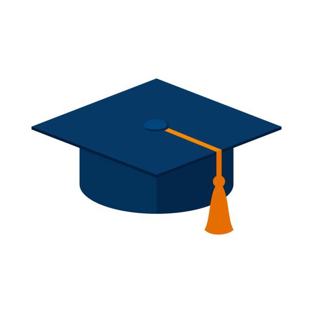Student hat icon isolated on white background. Vector illustration.